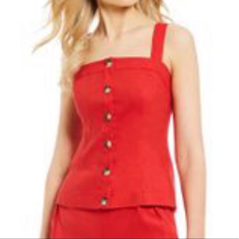 Antonio Melani Ava Linen Blend Button Front Top